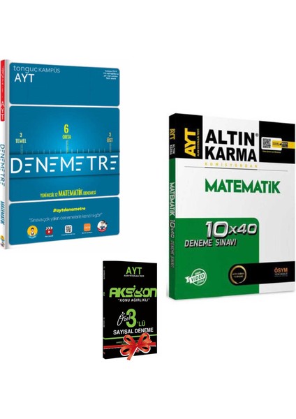 AYT Denemetre 12 Matematik Denemesi Altın Karma AYT Matematik 10X40 Deneme - Aksiyon 3 Deneme