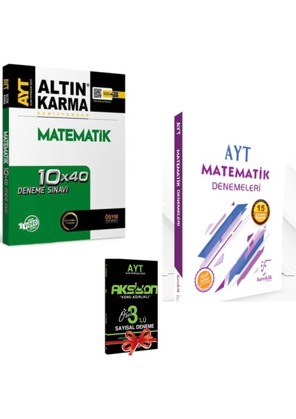 AYT Matematik 10 x 40 Deneme Karekök AYT 15 Matematik Denemeleri + Aksiyon 3 Deneme