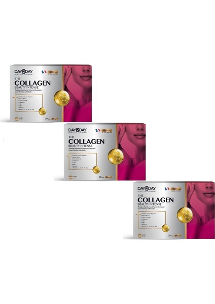 DAY2DAY The Collagen Beauty Intense Çilek Aromalı 30 Saşe 3 x 12 gr