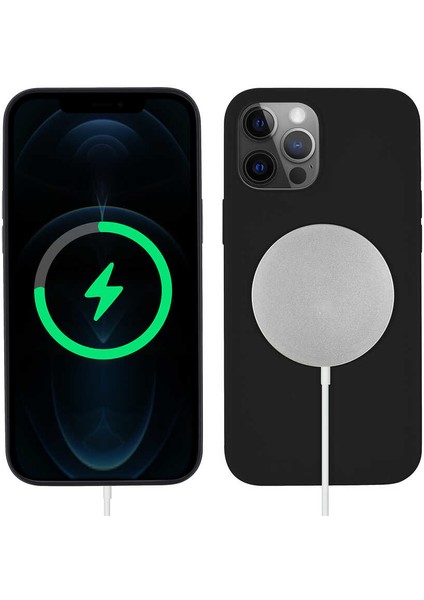 - iPhone 12 Pro - Kılıf Kablosuz Şarj Destekli Silksafe Magsafe Kapak