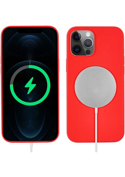 - iPhone 12 Pro Max - Kılıf Kablosuz Şarj Destekli Silksafe Magsafe Kapak