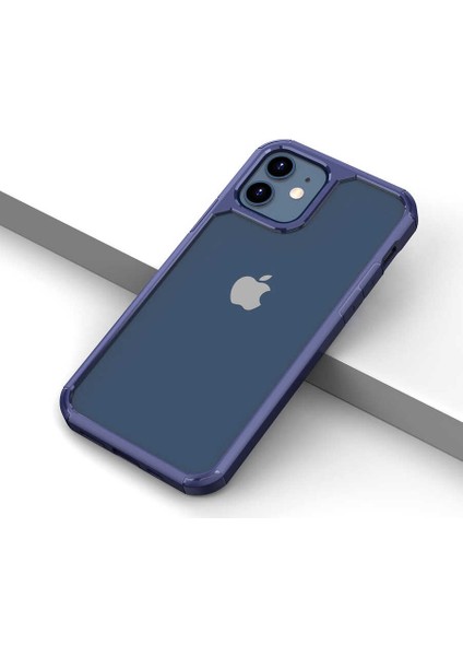 - iPhone 12 - Kılıf Kalınlaştırılmış Kenar Tasarımlı Sert Roll Kapak