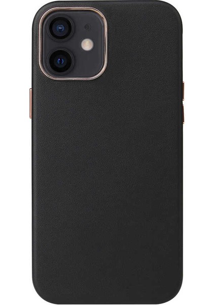 - Apple iPhone 12 Mini - Kılıf Kablosuz Şarj Destekli Leathersafe Magsafe Kapak - Siyah