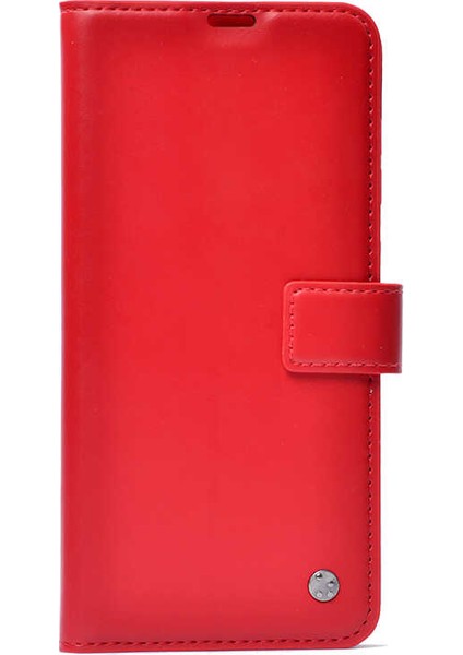 - Samsung Galaxy A01 Core - Kılıf 360 Full Koruma Kapakli Kartlikli Kart Bölmeli Cüzdan Kilif - Kırmızı - T16574