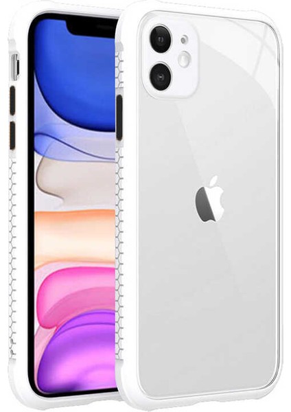- Apple iPhone 11 - Kılıf ​​Arkası Şeffaf Sert Kaff Kapak - Renksiz - T16594