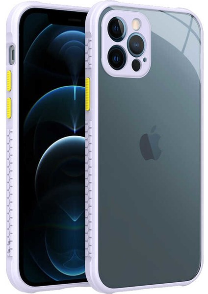 - Apple iPhone 12 Pro - Kılıf ​​Arkası Şeffaf Sert Kaff Kapak - Mor