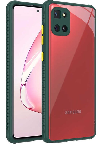 - Samsung Galaxy A81 (Note 10 Lite) - Kılıf ​​Arkası Şeffaf Sert Kaff Kapak - Koyu Yeşil - T16605