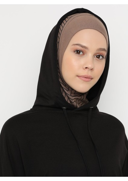 Çizgili Spor Bone - Koyu Vizon - Ecardin