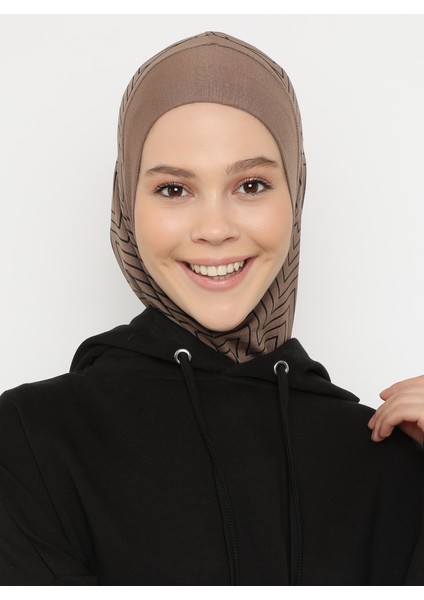 Çizgili Spor Bone - Koyu Vizon - Ecardin fiyatları