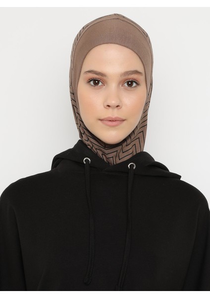 Çizgili Spor Bone - Koyu Vizon - Ecardin indirimleri