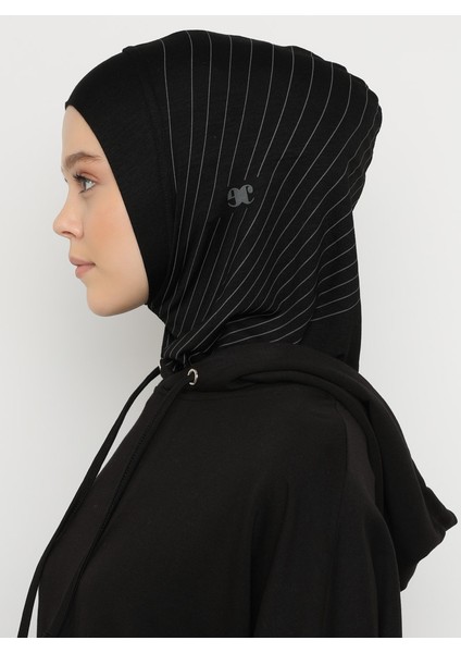 Çizgili Spor Bone - Siyah - Ecardin modelleri