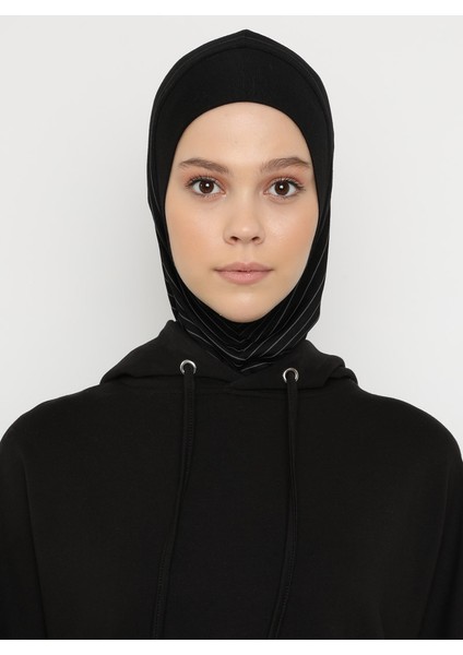 Çizgili Spor Bone - Siyah - Ecardin fırsatları