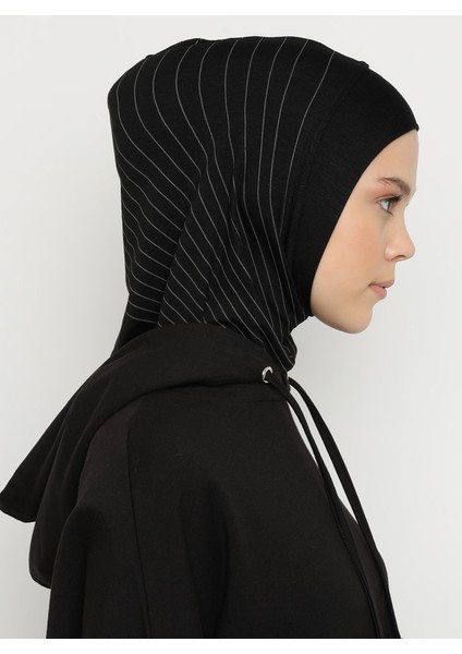 Çizgili Spor Bone - Siyah - Ecardin indirimleri