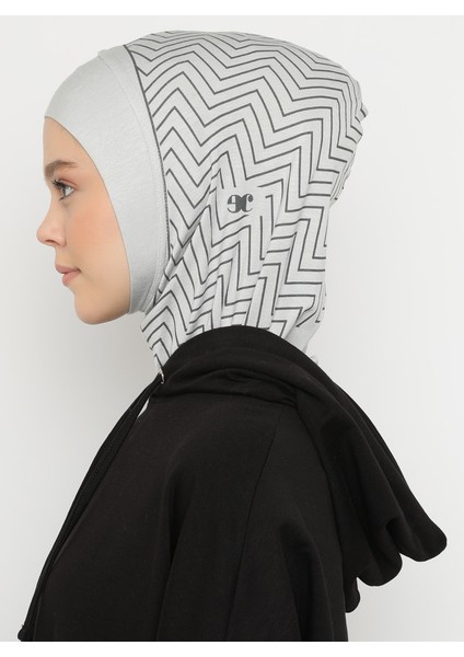 Çizgili Spor Bone - Açık Gri - Ecardin fırsatları