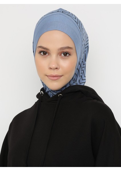 Çizgili Spor Bone - Mavi - Ecardin modelleri