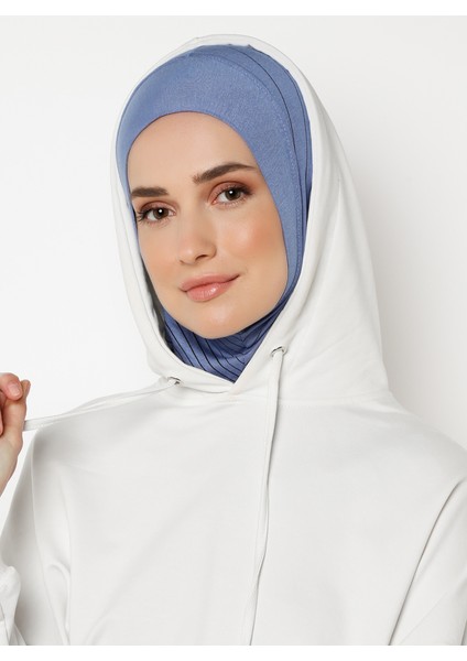 Çizgili Spor Bone - Mavi - Ecardin