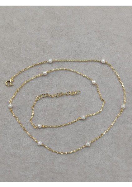 Gümüş Sıralı Incili Altın Kaplama Zincir 40 Forse modelleri