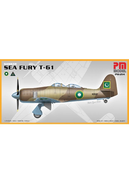 Hawker Sea Fury T-61 Pm Model Avcı-Eğitim Uçağı Demonte Plastik Maketi