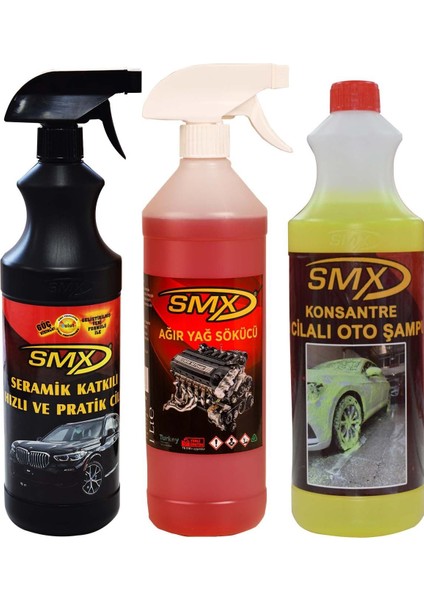 Ağır Yağ Çözücü - Smx Seramik Katkılı Hızlı Cila - Smx %40 Cilalı Şampuan
