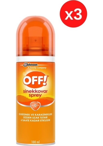 Off! Sinekkovar Sprey 100 ml X3  - Sivrisinek ve Karasineklere Karşı