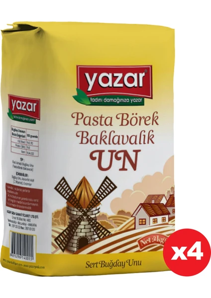 Pasta Börek Baklavalık Çok Amaçlı Un 2 kg x 4 Paket