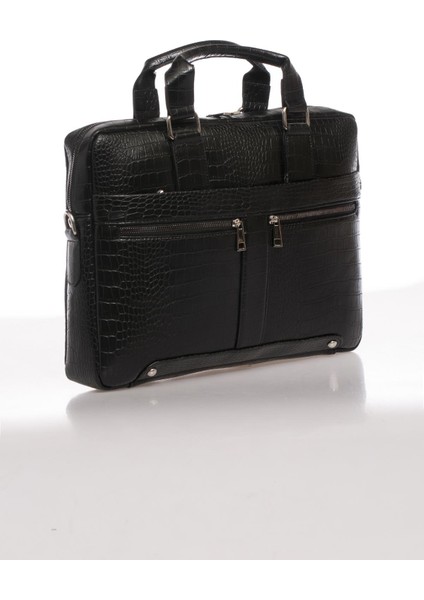 Luxury MPIST9141 Kroko Siyah Evrak Çantası