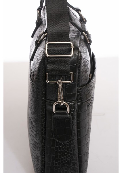 Luxury MPIST9141 Kroko Siyah Evrak Çantası