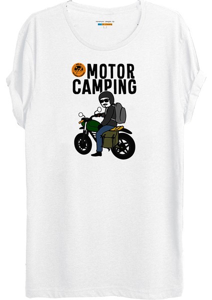 Molde Kamp Temalı Baskılı T-Shirt - W