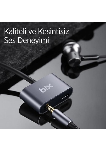Adp-07 Pro Type-C To 3.5mm Kulaklık ve Pd Şarj Dönüştürücü Adaptör