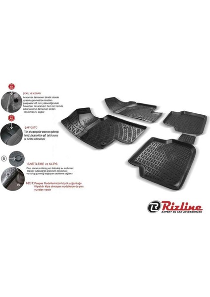 Volkswagen Tiguan 2015 -2019 Arası 3D Oto Paspas Seti - Rizline modelleri