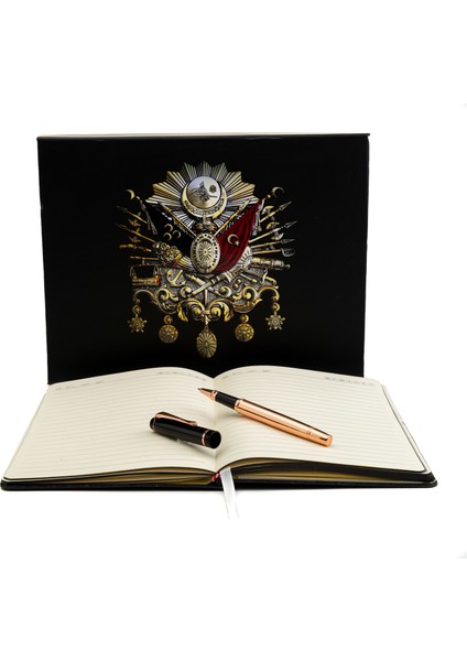 Özel Osmanlı Kutulu Roller Kalem ve Defter Seti