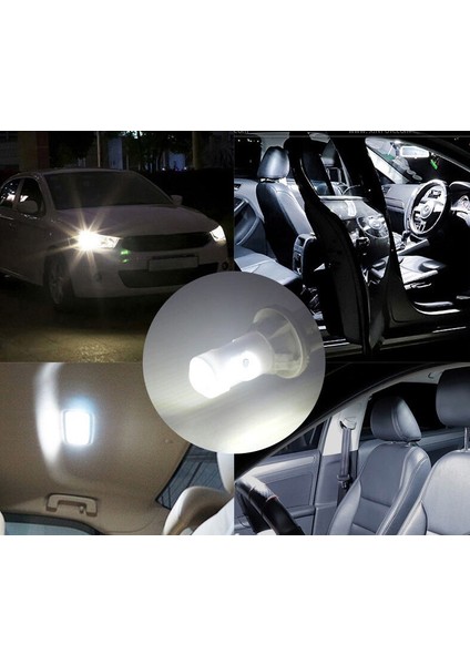 T10 W5W Tip Mercekli Seramik Gövde 6 Ledli Park Plaka Tavan Iç Aydınlatma Ledi Beyaz