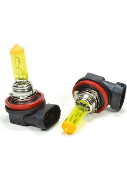 12V 100W H11 Süper Sarı Işık Civciv Sarısı Limon Sarısı Ampul Seti
