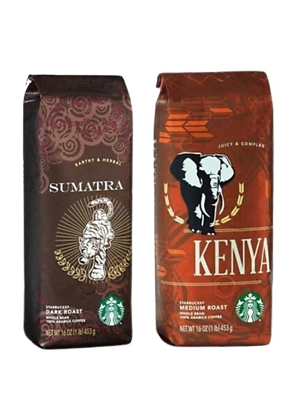 Sumatra ve Kenya 250 gr Çekirdek Kahve (2 Paket)