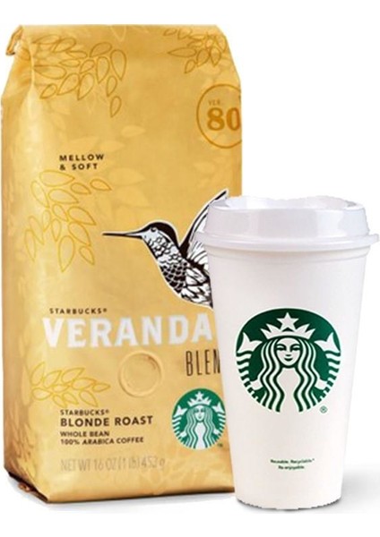 Veranda Arabica 250 gr Çekirdek Kahve ve Starbucks Plastik Bardak