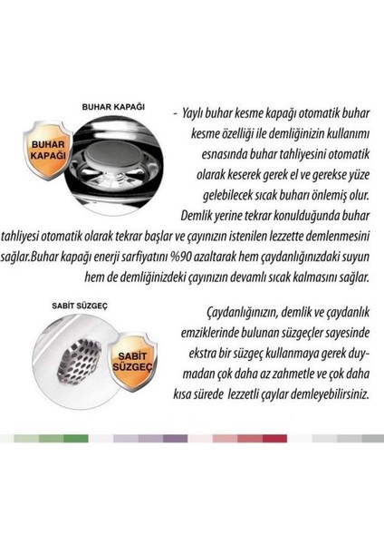Lara Orta Boy Çelik Çaydanlık Takımı