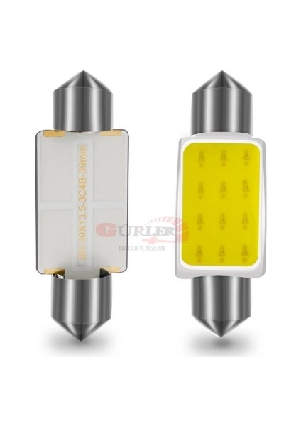 10 Adet Sofit Cob LED Ampül Beyaz Renk 39MM