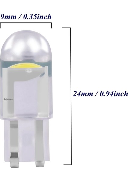 10 Adet Yeni Nesil T10 Cob LED Ampül Beyaz Renk 12V W5W