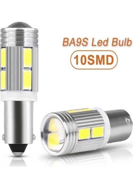 BA9S LED Ampül Mini Tek Duulu Geri Vites Park Plaka Tavam Aydinlatma 2400LM 12V 2 Adet Beyaz