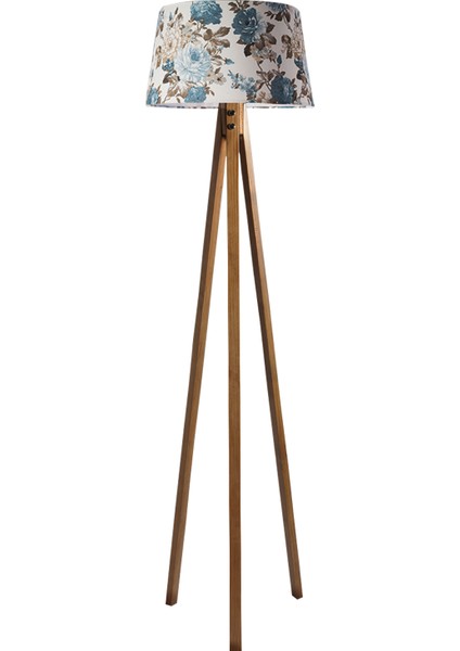 Düz 3 Ayak Tripod Lambader Abajur Avize Aydınlatma Ahşap Naturel Ağaç Country Dekor Lamba Aplik Masif Doğal