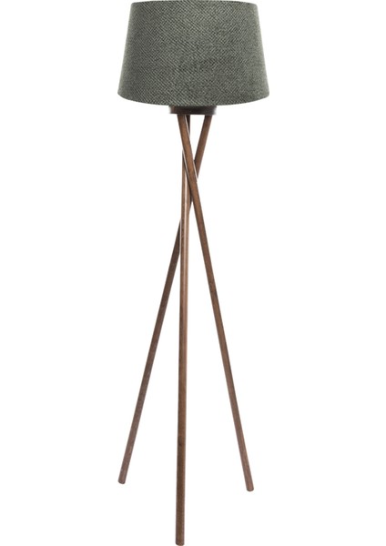 Cross Leg Tripod 3 Ayaklı Ahşap Lambader Abajur Köşe Lambası Aydınlatma Naturel Masif Ağaç