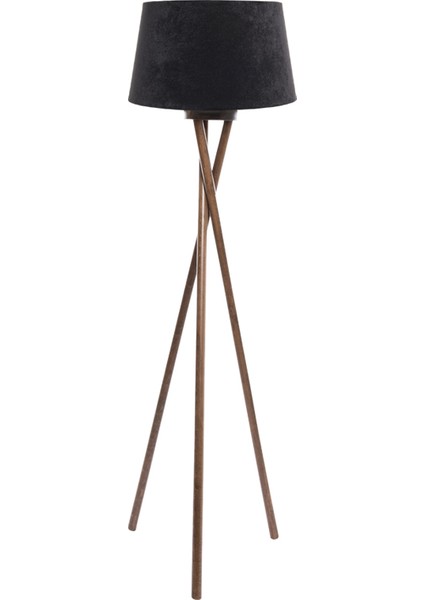 Cross Leg Tripod 3 Ayaklı Ahşap Lambader Abajur Köşe Lambası Aydınlatma Naturel Masif Ağaç