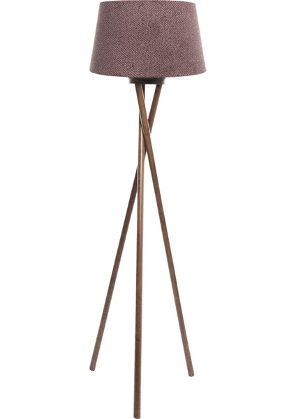 Cross Leg Tripod 3 Ayaklı Ahşap Lambader Abajur Köşe Lambası Aydınlatma Naturel Masif Ağaç