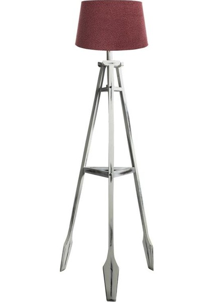 Remi 3 Ayaklı Tripod Lambader Beyaz Ahşap Köşe Lambası Abajur