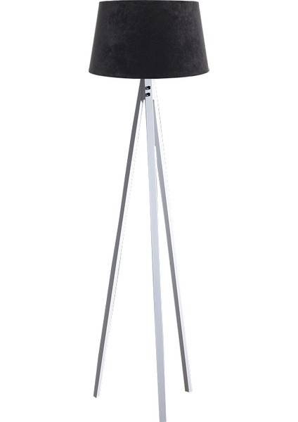 Düz 3 Ayak Tripod Lambader Abajur Köşe Lambası Ahşap Beyaz Ağaç Dekor Lamba Aplik Masif Doğal