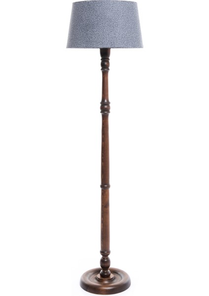 Torinio Torna Bacak Lambader Abajur Köşe Lambası Ahşap Country Doğal Masif Ceviz Renk