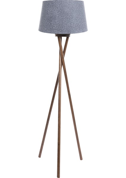 Cross Leg Tripod 3 Ayaklı Ahşap Lambader Abajur Köşe Lambası Avize Naturel Masif