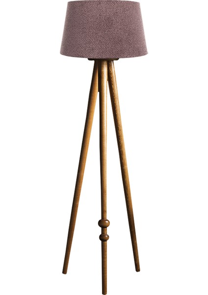 Round Leg Tripod L Ambader Abajur Avize Aydınlatma Ahşap Naturel Ağaç Country Masif Doğal