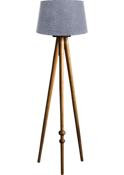 Round Leg Tripod L Ambader Abajur Avize Aydınlatma Ahşap Naturel Ağaç Country Masif Doğal