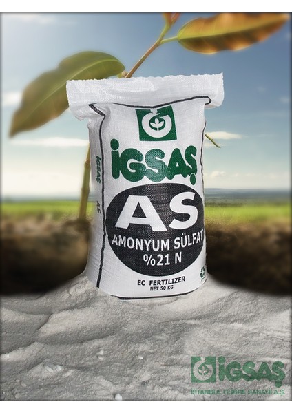 Amonyüm Sulfat %21 N As Ec Fertılızer Bahçe Çiçek Ağaç Bitki Besini Yeşillendirici Geliştirici Azotlu Kükürtlü Üst Çim Şeker Gübresi 50 Kg